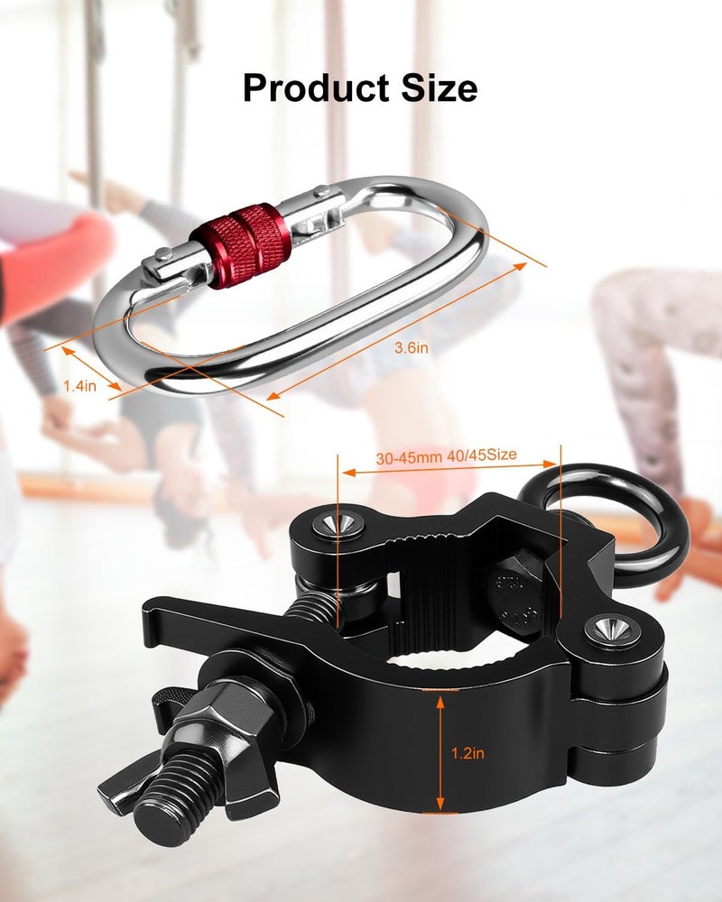 THXCHER 35-45mm Pole Dancing Hanging Clamp, 220lbs Capacity Heavy Duty Rotation Device with Locking Mechanism for Aerial Yoga Hammock Silk Fitness Training Equipment - Image 5